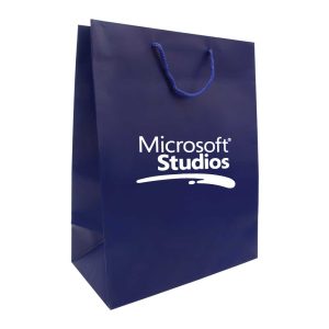 A3 Vertical Blue Paper Shopping Bags - Image 2