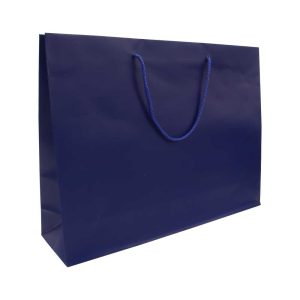 A4 Horizontal Blue Paper Shopping Bags - Image 1