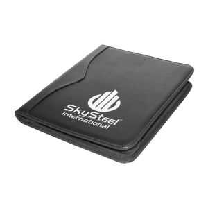 Leather Portfolio with Zipper and Calculator - Image 2