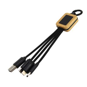 Bamboo Light Up Logo Multi-Charging Cables - Image 4