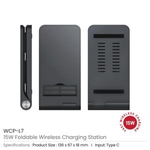 Foldable Wireless Charging Station 15W & Light-up Logo - Image 3