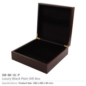 Luxury Black Plain Wooden Gift Box Size XL - Image 3