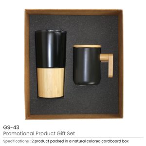 Drinkware Gift Sets with Travel Tumbler & Black Ceramic Mug - Image 3