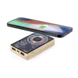 Magnetic Fast Wireless Powerbank 15W in Bamboo Casing - Image 4