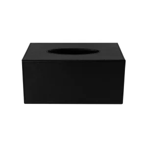 Tissue Box in PU Leather Material Black Color - Image 4