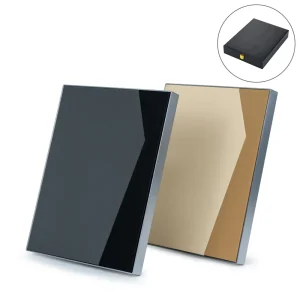 Two-Toned PU Leather Awards with Aluminum Frame & Stand – B5 Size in Luxury Box