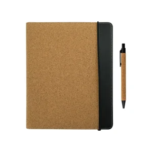 Cork Cover Folder B5 Size with Notepad, Pen and Sticky Notes - Image 6