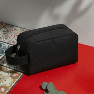 Multipurpose Utility Pouch in Black Polyester Fabric with Zipper and Webbing Handle - Image 7