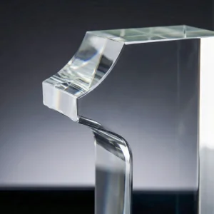 Crystal Glass Trophy in Number One Shape with Gold Lock Closure Box - Image 4
